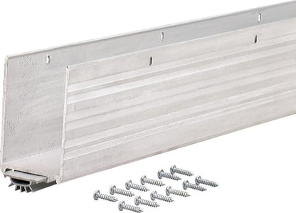 MD Building U-Shape Screw-On Under Door Seal with Kick Plate, 36in | Vinyl Seal Strip, Seals Up To 3/4in Gap, Slotted Screw Holes, Screws Included, Cuts With Hacksaw