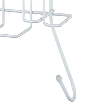 Sunbeam Laundry Room Metal Over the Door Hanging Ironing Board Holder and Organizer, Holds Standard Size Iron, Board, Spray Bottles, Starch, Fabric softener, White finish