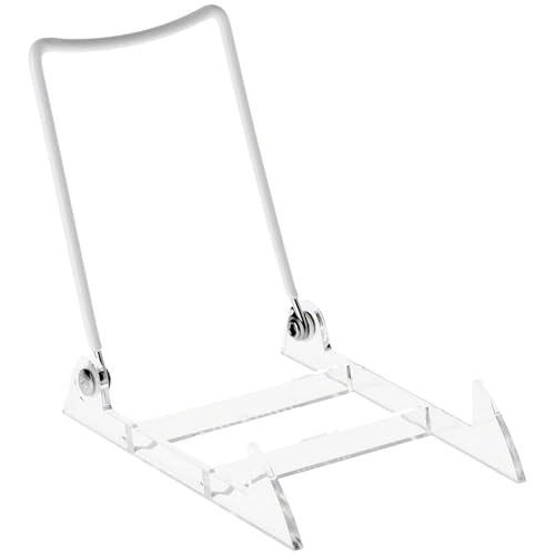 3PL Adjustable White Wire and Clear Acrylic Displa... (White/Clear | Metal)
