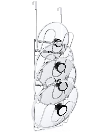 Pot Lid Organizer,304stainless steel door hanging pot lid rack (Modern,Four-layer)