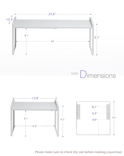 Cabinet Shelf Expandable Height Adjustable Shelf O... (White | Iron)