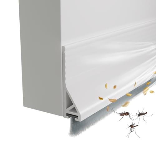 39" Door Draft Stopper for Bottom of Door with Bru... (White | Silicone)