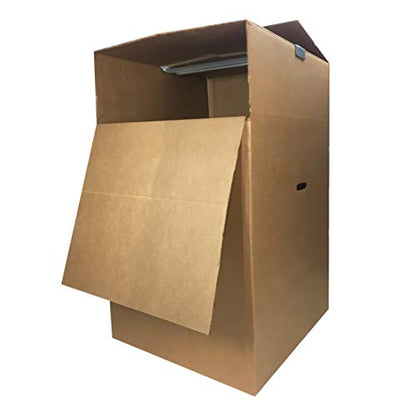 Space Saving Wardrobe Moving Boxes 20 x 20 x 34 Inches Moving Boxes, 1-Pack, Kraft/Corrugated (BOXMINIWAR01) | Kraft/Corrugated, BOXMINIWAR01