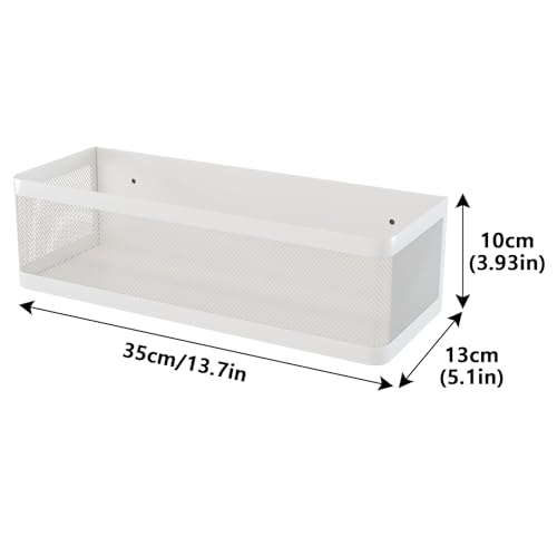Magnetic Shelf for Washing Machine, White, L13.78in*W5.12in*H3.94in | Magnetic Organizer for Laundry, Hanging Basket Storage, Magnetic Fridge Shelves, Spice Rack for Refridgerator, 16.5-lb load