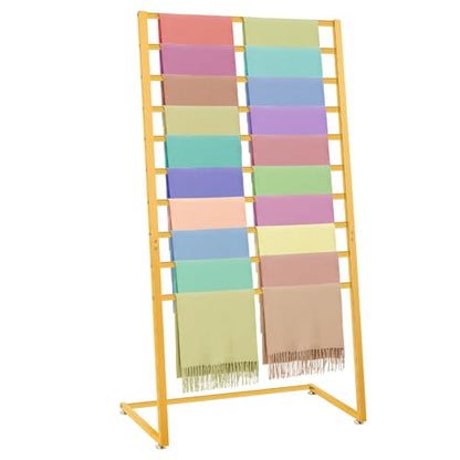 Hijab Organizer, 10 Tier Metal Scarf Holder Organizer, Freestanding Scarf Shawl Display Stand Belt Holder for Boutique Display, Retail Store, Bedroom, Clothing Store