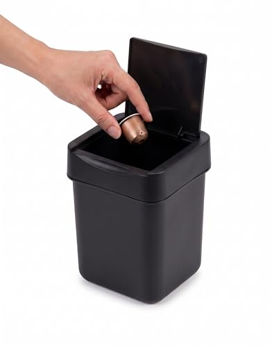 Coffee Bar Mini Trash Can, 0.5 Gal / 2L - Black (Black | Plastic)