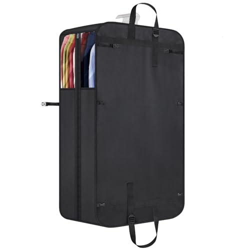 Univivi Garment Bag for Moving, Heavy Duty Suit Bag, 50 Inch, Set of 1 | Large Travel Bag for Moving, Non-woven Fabric, Suit Cover with Clear Window, Handles and Buckle Straps for Suit, Coat, Jacket