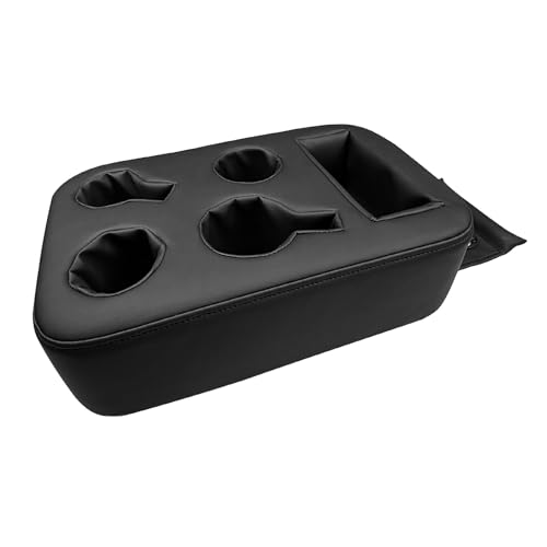 Xaido Car Back Seat Cup Holder, PU Leather Couch Sofa Bed Cup Holder Expander Tray, Boat Tray, Organizer for Trucks, Minivans, SUVs, RVs, Vehicles, Holds Drinks, Snacks, Cell Mobile Phone