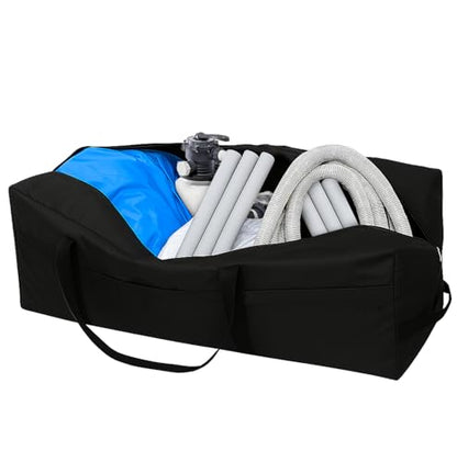 PJT Extra Large Storage Bag for Above Ground Inflatable Frame Pools, Waterproof UV Resistant Storage Tote for Pool Accessories with 4 Reinforced Handles
