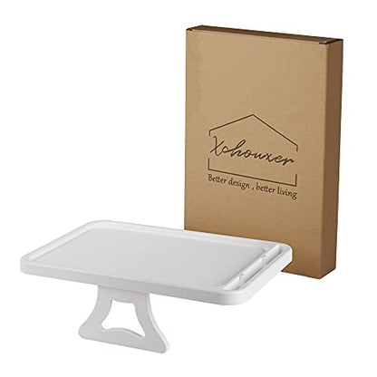 Xchouxer Sofa Armrest Clip Table, TV Snack Tray, Handy Remote Controls/Drinks/Phone Holder (White)