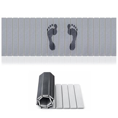 Long Foldable Stone Bath Mat 47.2"x15.4" Large Diatomaceous Earth Bath Mat with Non-Slip Rubber Base Super Absorbent Fast Drying for Bathroom Kitchen