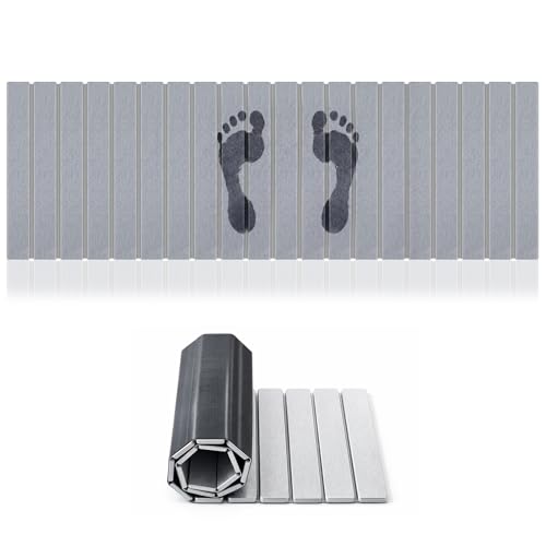 Long Foldable Stone Bath Mat 47.2"x15.4" Large Diatomaceous Earth Bath Mat with Non-Slip Rubber Base Super Absorbent Fast Drying for Bathroom Kitchen