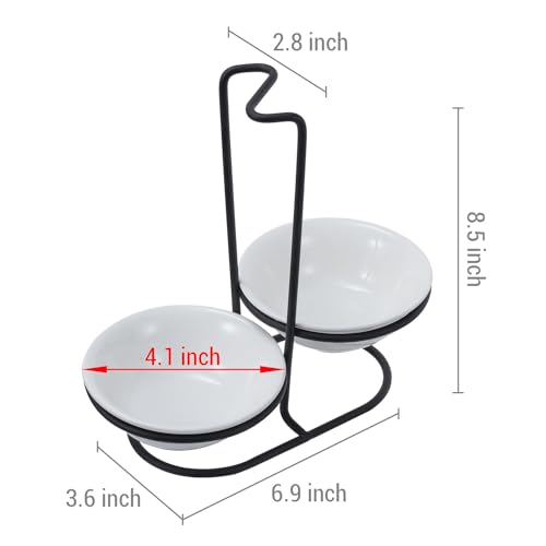 Countertop Ceramic Spoon Rest with Matte Black Met... (White / Black | Metal)