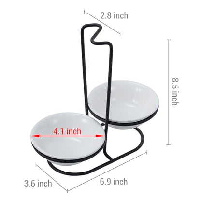 Countertop Ceramic Spoon Rest with Matte Black Met... (White / Black | Metal)