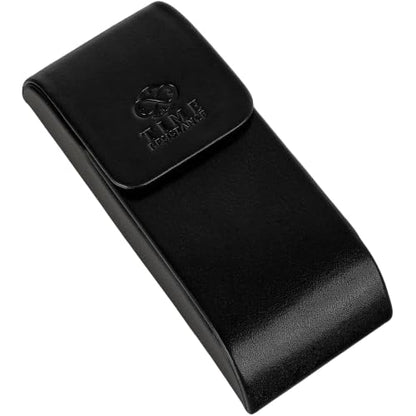 Time Resistance Leather Glasses Case - Hard Shell Leather Glasses Case - Made in Italy