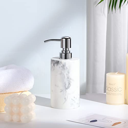 Luxspire Soap Dispenser, Cylinder-Shaped Soap Bottles, Gravel White, 1pack | 320ml Premium resin, modern cylindrical design easy clean pump, multi-purpose liquid storage