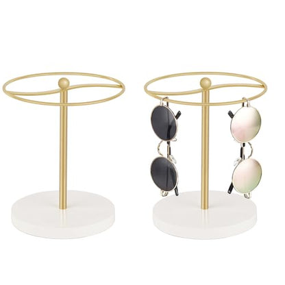 Mkono Sunglasses Organizer, Metal Glass Holder Storage Stand Display 2 Pack | Space-Saving, Holder 12 Eyewear Pairs, Sturdy Build, Clear Display, All Eyewear Types, for Table, Dresser, Desk, Countertop