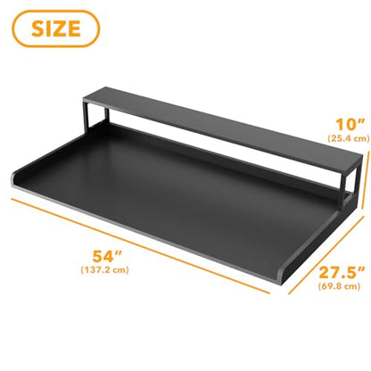 SpaceAid 2-Tier Washer Dryer Countertop, Laundry Topper with Rack Shelf 54" Width x 27.5" Depth x 10" Height Organizer Cover for Washer and Dryer Laundry Hamper Counter Storage (Black)
