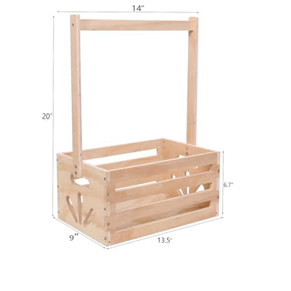 Wooden Baby Shower Crate Closet , Baby Storage nursery Crate Hamper with Handle, Gift Basket for Baby nursery Excluding hangers，Newborn Boy Girl Welcome Gift for New Mom Parents