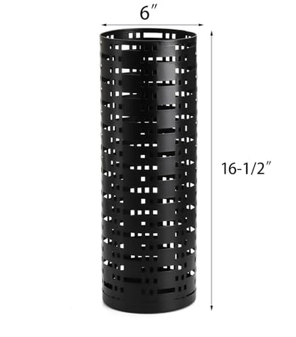 Metal Round Umbrella Stand Rack, 16.5 x 6 Inch Free Standing Umbrella Holder for Canes Walking Sticks for Entryway, Home, Office Decor