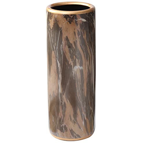 24" H Marble Pattern Ceramic Umbrella Stand Entryway Umbrella Holder | Contemporary Umbrella Rack Porcelain Floor Vase for Storing Canes Walking Sticks for Entryway Porch Indoor Home Decor