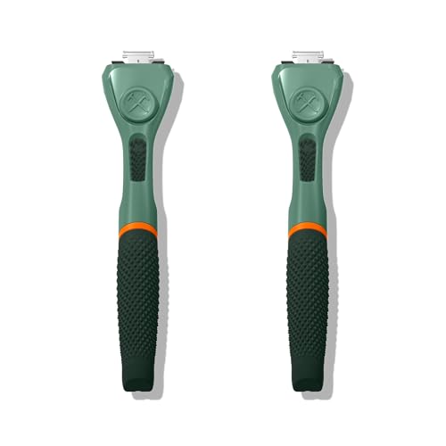Dollar Shave Club | Razor Handle (2 Pack) Green | Replacement Razor Blade Handles | Not Compatible with Other Razor Brands