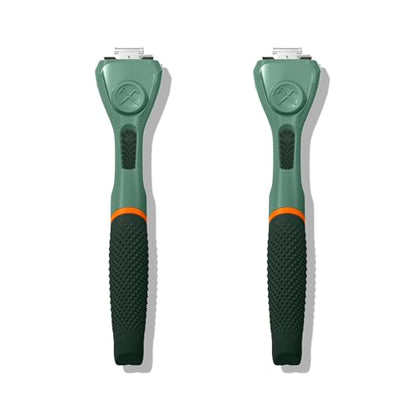 Dollar Shave Club | Razor Handle (2 Pack) Green | Replacement Razor Blade Handles | Not Compatible with Other Razor Brands