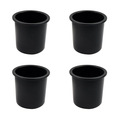 Dnyta 4pcs 4.2" x 4" Black Plastic Cup Holder Insert, Car Seat Cups Holders | Sofa Recliner Cup Holder Replacement, Couch Cups Poker Table Cup Holders for Table, Sofa, Boat, Truck, Car, Recliner