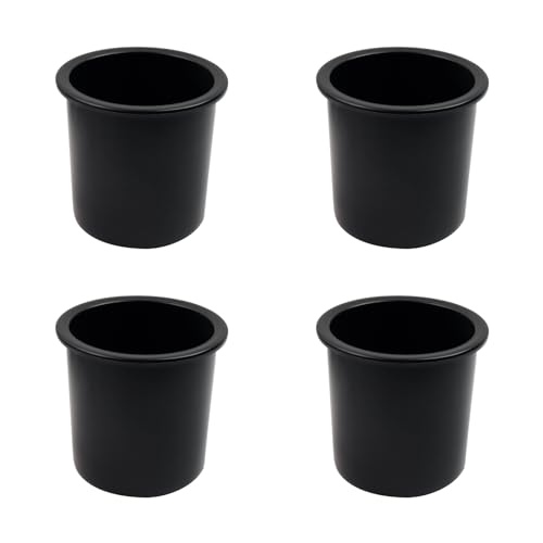 Dnyta 4pcs 4.2" x 4" Black Plastic Cup Holder Insert, Car Seat Cups Holders | Sofa Recliner Cup Holder Replacement, Couch Cups Poker Table Cup Holders for Table, Sofa, Boat, Truck, Car, Recliner