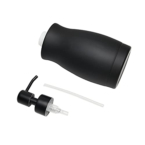 304 Stainless Steel Countertop Black Soap Dispenser Rust Resistant Leak-Proof Liquid Hand Sanitizer Pump with Hopper，for Kitchen Sink, Countertop, Bathroom (13.5oz/400ml)