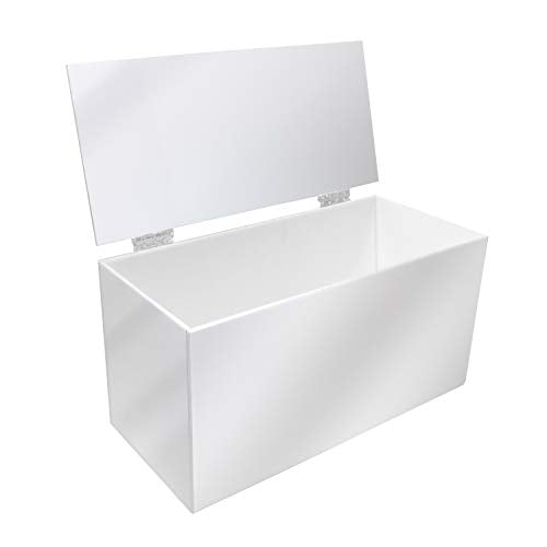 Face Mask Dispenser | Acrylic Mask Box with Cover for Storing and Dispensing Personal Face Masks (White)