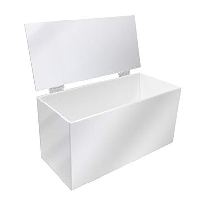 Face Mask Dispenser | Acrylic Mask Box with Cover for Storing and Dispensing Personal Face Masks (White)