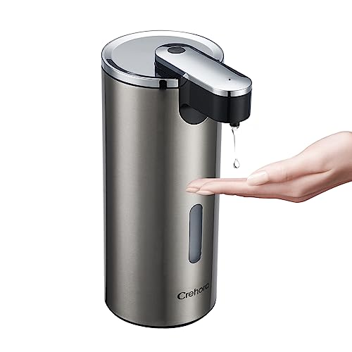 Automatic Soap Dispenser, Automatic Liquid Soap Dispenser Touchless, 12oz/340ml, 3-Level Adjustable, Battery Operated, Water-Resistant for Bathroom, Kitchen and School, Clog-Free, Stainless Steel