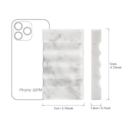 WeDoDecor Real Marble Soap Dish for Shower Stone Tray Small Bar Soap Holder with Self Draining | Non-Slip, Luxury Bath Room Accessories (White)