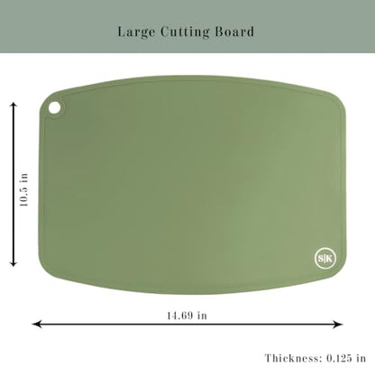 3-Piece Premium Silicone Cutting Board Set, Flexible, Non-Slip, Knife-Friendly. BPA Free, Non-Toxic, 100% Food-Grade Silicone
