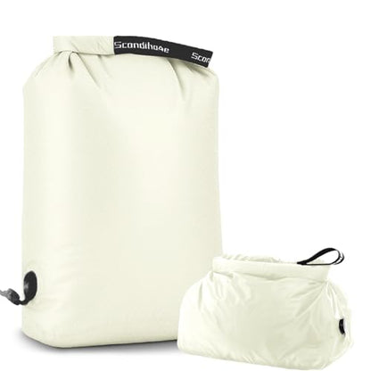 Compression Travel Laundry Bag for Dirty Clothes, Pump-Free Laundry Bag for Suitcase & Dorm, Waterproof Wet Dry Clothes Organizer, Large Capacity Space Saving Travel Bag (1 Pcs)(White, L)