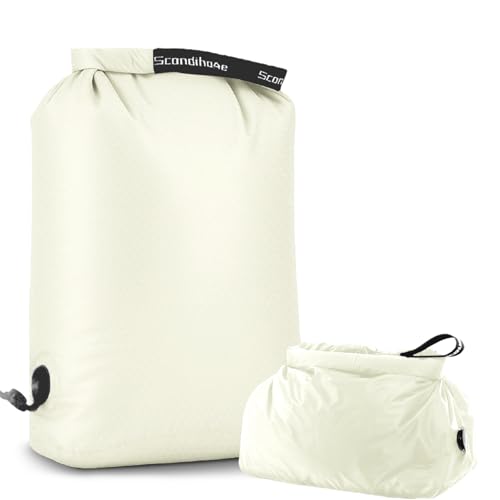 Compression Travel Laundry Bag for Dirty Clothes, Pump-Free Laundry Bag for Suitcase & Dorm, Waterproof Wet Dry Clothes Organizer, Large Capacity Space Saving Travel Bag (1 Pcs)(White, L)