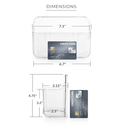 Adhesive Wall Organizer Bin, No-Drill, Clear, 7.1 x 3.15 x 4.75 in | BPA-Free PET, Built-In Drain Holes, Detachable, Easy-Reach Storage for Small Items Like Phones, Remotes, or Sponges