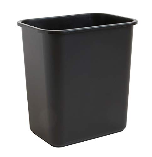 United Solutions 7.7 Gallon Trash Wastebasket, Black, Under Desk | Slim 30.8-quart bin fits small spaces in offices, kitchens, dorms, and homes with an easy-to-clean design