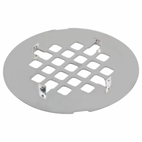 HIDROP Brushed Nickel Snap-in Shower Floor Drain Cover,4-1/4" OD Round Grid | Stainless Steel Shower Floor Drain, Replacement Shower Drain Cover, Hair Catcher, Easy-to-Install, Round Bathroom Drain Cover