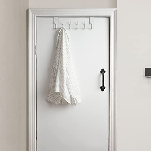 WEBI Over the Door Hooks,Over Door Towel Rack,Door Hanger,Door Coat Hanger,Over the Door Coat Rack,Door Hooks for Hanging Clothes,Back of Door,White