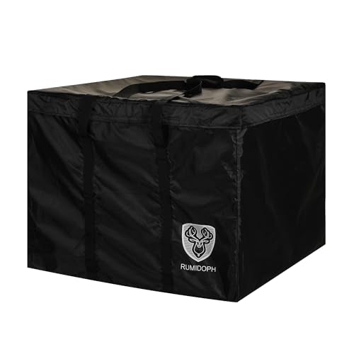 Outdoor Cushion Storage Bag with Zipper, Large Patio Storage Bags | Heavy Duty 420D Fabric, 32x32x24IN, Waterproof, Dustproof, Square, Black, Ideal for Furniture Cushions, Pillows