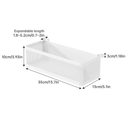 Bedside Caddy Shelf for Bunk Bed, White, L13.78in*W5.12in*H3.94in | For Bunk Bed, Office Cubicle Walls, Crib Rails, Dorm Bed College Dorm Room Essentials, Large Capacity, Easy Install