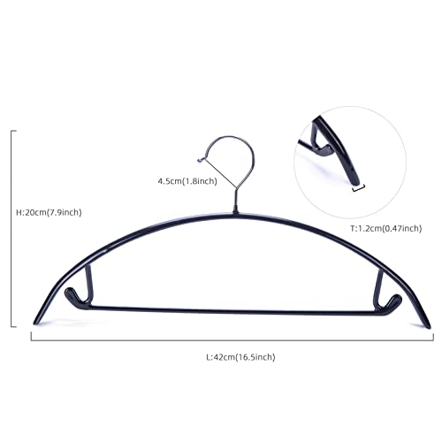 Nature Smile Non Slip PVC Coating Sweater Hangers,Dress Suit Coat Hangers,Shoulder Bump Free Golf T Shirts Clothes Hangers (Black Color 20 Pack)