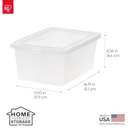 IRIS USA 4-Pack 15 Qt Storage Bins with Lids, Clear, Stackable | Ideal for shoes, crafts, office supplies and pantry items, nestable design, transparent design makes contents easy to find
