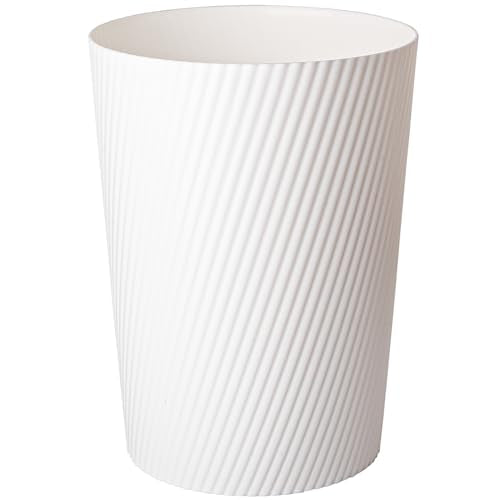 UUJOLY Small Trash Can Wastebasket Garbage Can Container Bins for Bathrooms, Laundry Room, Kitchens, Offices, Kids Rooms, Dorms (White) | Open-Top Plastic Sturdy Trash Bin for Bathroom, Kitchen, Laundry, Office, Kids Room, Dorm, Easy to Clean