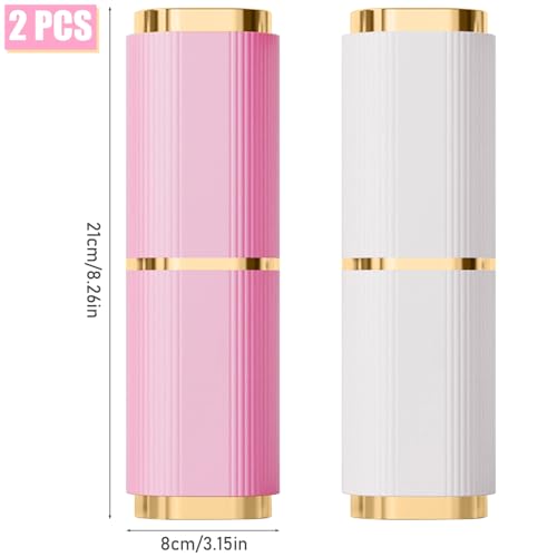 2 Pieces Toothbrush Case, Portable Toothbrush Travel Case Toothbrush Toothpaste Storage Box for Business Camping Travel or Daily Use (Pink+White)