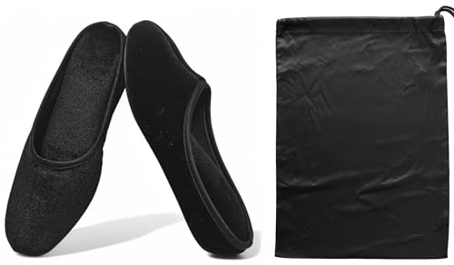 House slippers for women 1.5inch heel lift Slipper... (Black)