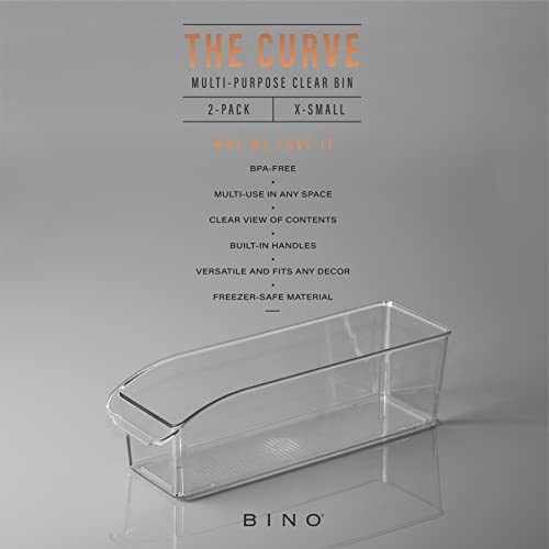 BINO | Plastic Storage Bins, Small | THE CURVE COLLECTION | Multi-Use Organizer Bins | Storage Containers Kitchen, Pantry and Home Organization | Fridge Organizers | Pantry Organization and Storage