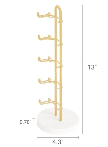 Mkono Sunglass Holder Organizer, Metal Glasses Stand Display Storage 1 Pack | Space-Saving, Holds 5 Eyewear Pairs, Easy Access, Easy to Assemble, for Table Desk Countertop Dresser Bedroom Room Decor